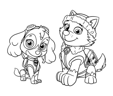 Skye and everest rainbow colouring page. Paw Patrol Coloring Pages Printable | Free Coloring Sheets