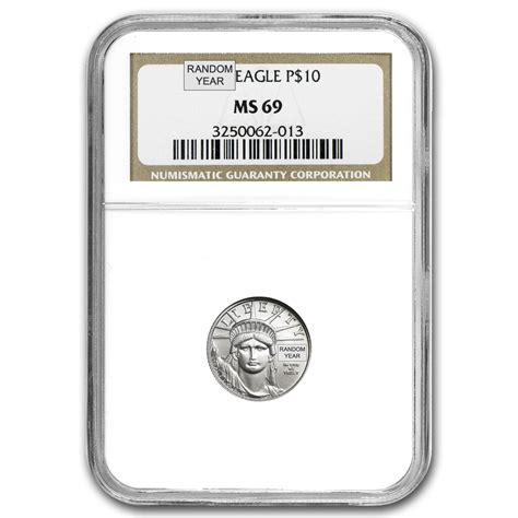 110 Oz American Platinum Eagle Coin Ngc Ms69 Random Year Omega