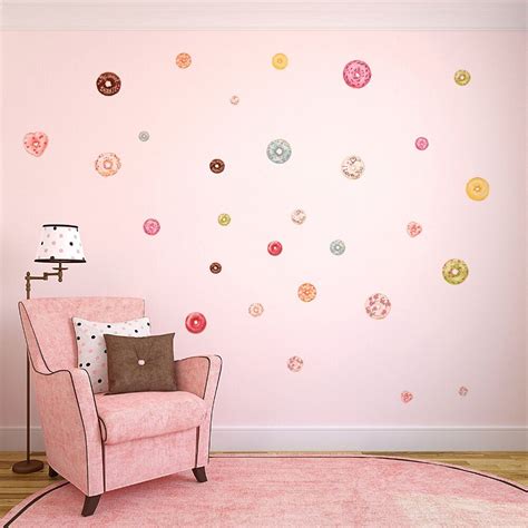 Colorful Delicious Donuts Color Diy Wall Sticker For Kitchen Fridge