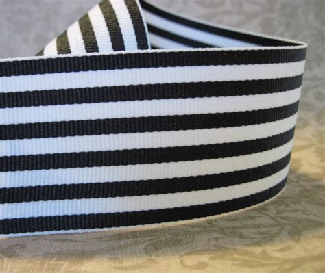 Black And White Striped Grosgrain Ribbon 1 12 Wide 2