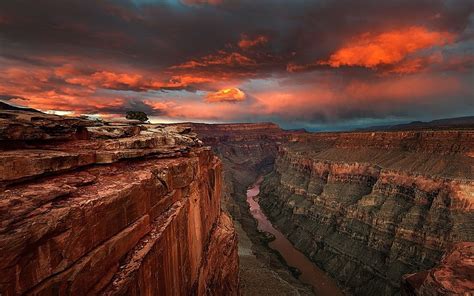 Free Download Hd Wallpaper Nature Landscape River Canyon Clouds