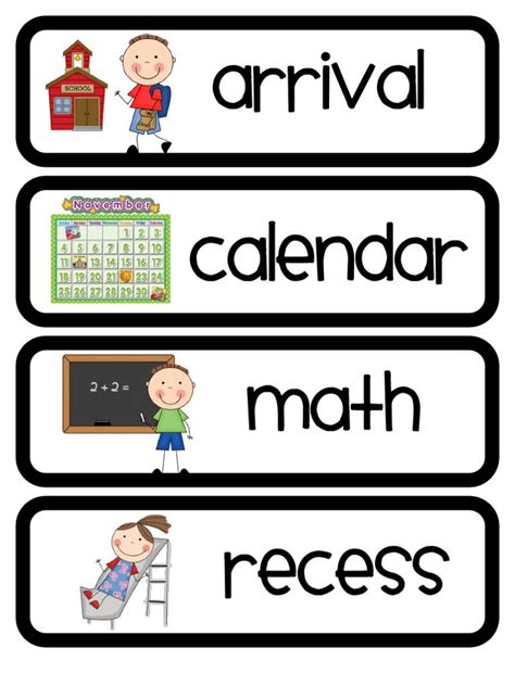 Free Printable Schedule Cards For Classroom
