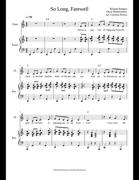 So Long Farewell Sheet Music For Flute Piano Download Free In Pdf Or Midi