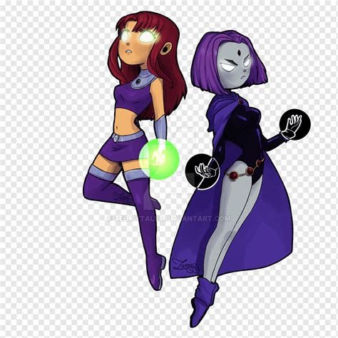 Fan Art Raven Starfire Teen Titans Purple Violet Fictional
