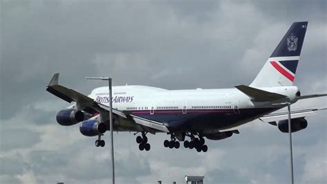 Retro Landor Livery British Airways Boeing 747 400 G Bnly Landing