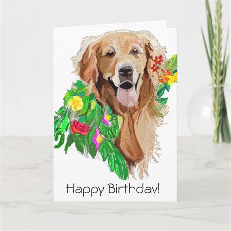 Ad Beautiful Gentle Golden Retriever Birthday Card Art Created By