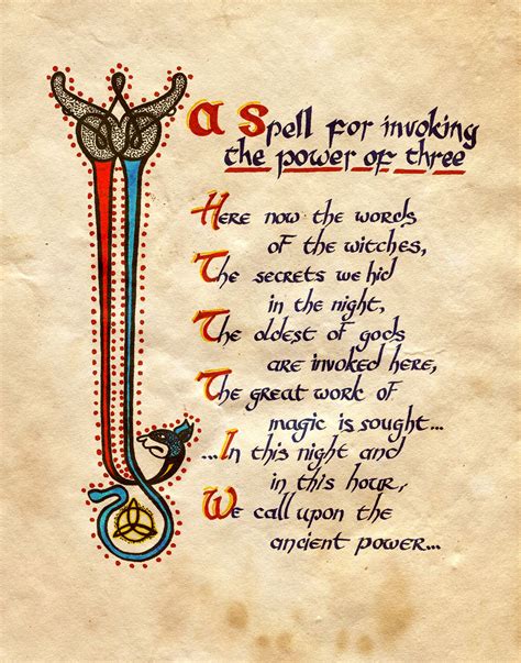 A Spell For Invoking The Power Of Three Charmed Book Of Shadows