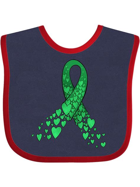 Cerebral Palsy Awareness Green Ribbon Made Of Hearts Baby Bib