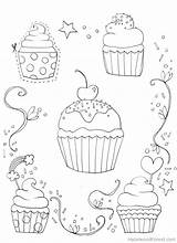 Cupcake Coloring Sprinkles Template sketch template
