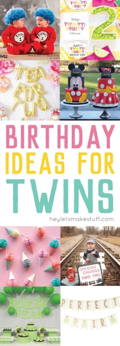 Adorable Twin Birthday Party Themes Hey Lets Make Stuff