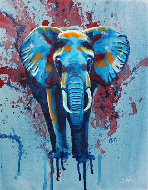 Here Stands The Elephant 11x14 Original Acrylic Painting My Art Is