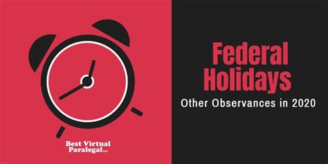 Federal Holidays And Observances In 2020