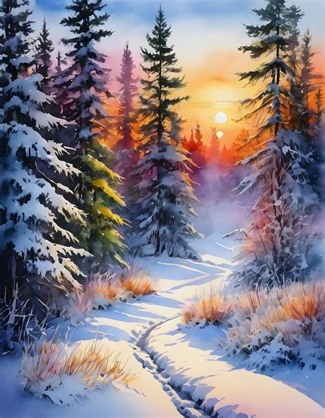 Christmas Winter Landscape Free Stock Photo - Public Domain Pictures