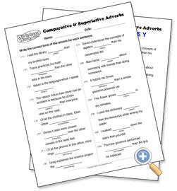 Answers is the place to go to get the answers you need and to ask the questions you want. Comparative & Superlative Adverbs - WorksheetWorks.com ...