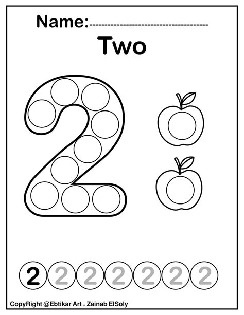 Set Of 123 Numbers Count Apples Dot Marker Activity Coloring Pages