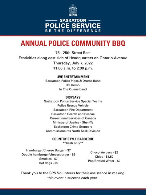 The SPS Annual Police Community BBQ | Family Fun Saskatoon