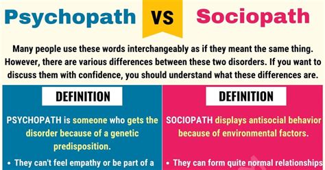 Psychopath Vs Sociopath Differences Between Sociopath Vs Psychopath • 7esl