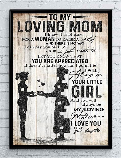To My Mom Poster Mothers Day Ts Mom Poster Print Etsy