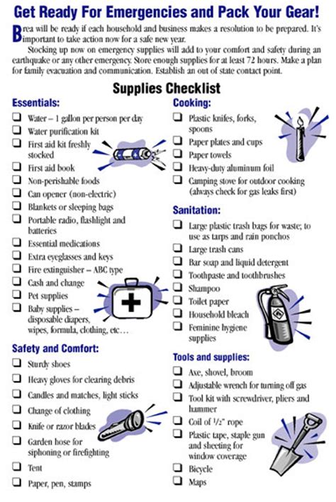 Build Your Own Emergency Kit Brea Ca Official Website