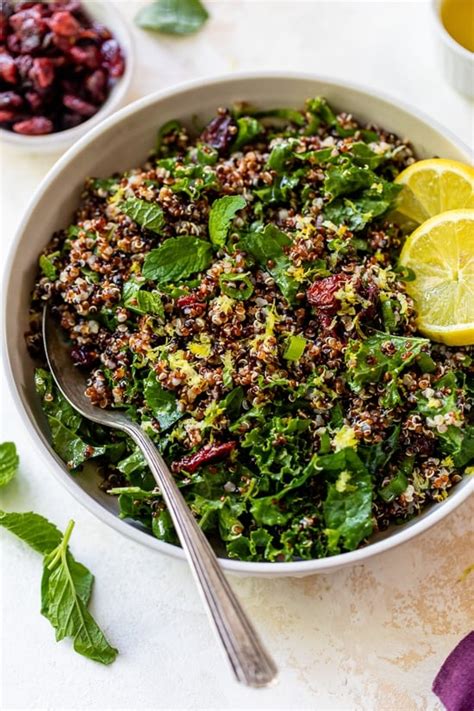 Quinoa Salad With Kale Cranberries And Mint The Home Recipe