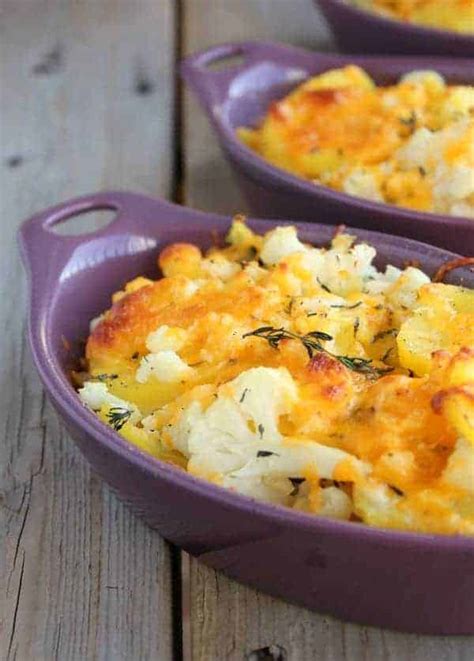 Remove cover and add cauliflower. Cauliflower, Potato and Cheddar Bake - Rachel Cooks®