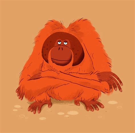 Orangutan Cartoon Monkey Drawing Monkey Art Illustration