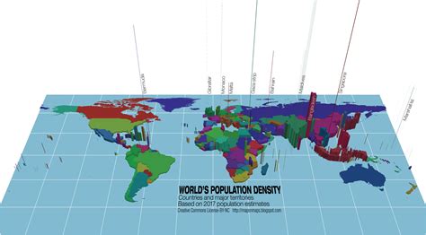 Mapsandmaps Worlds Population Density Map