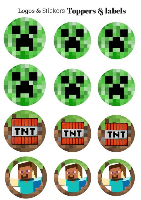 Free Minecraft Banner And Toppers Minecraft Party Decorations Minecraft