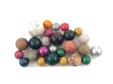 Lot Lot Of 26 Antique Misc Clay Handmade Marbles