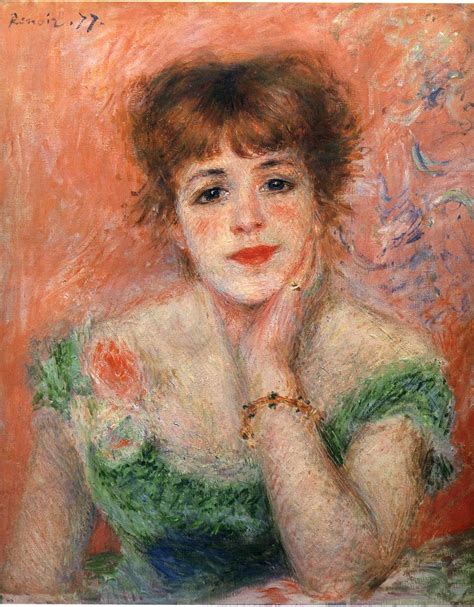 La Reverie Jeanne Samary In A Low Necked Dress Pierre Auguste Renoir