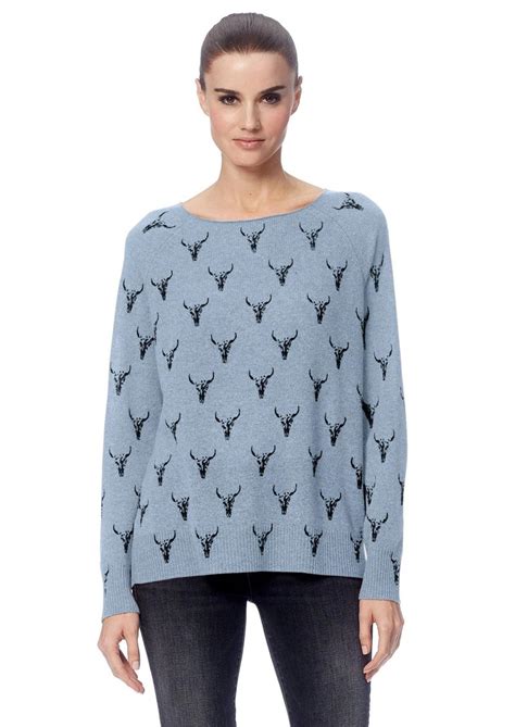 360 Sweater Skull Cashmere Dawson Sweater Swashed Charcoal