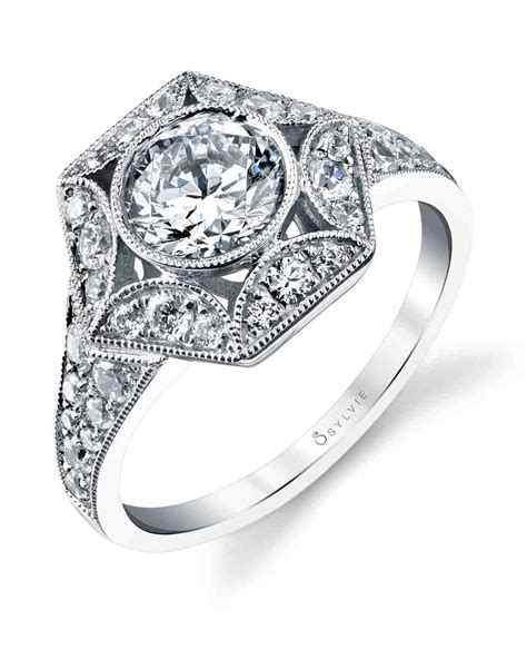 14 carat white gold +. 47 Stunning Vintage Engagement Rings | Martha Stewart Weddings