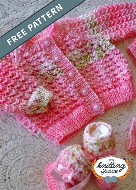 Lacey Knitted Baby Cardigan Free Knitting Pattern
