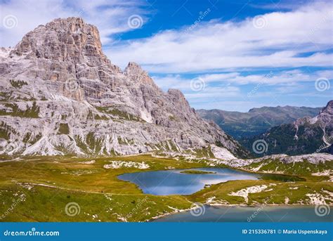 Beautiful Mountain Lakes In Italian Dolomites Hiking And Recreation