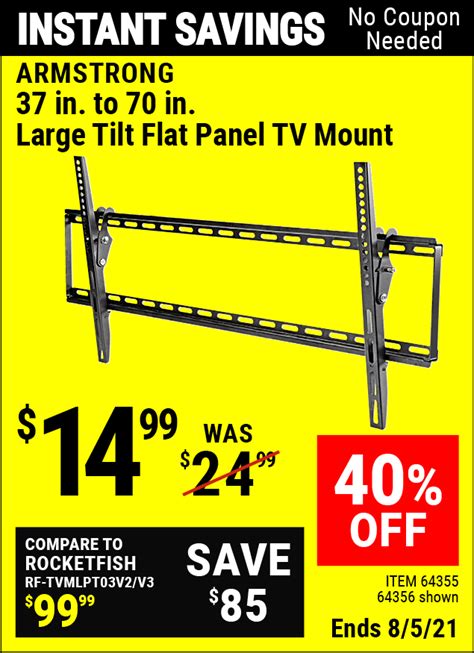 Armstrong Large Tilt Flat Panel Tv Mount For 1499 Flat Panel Tv