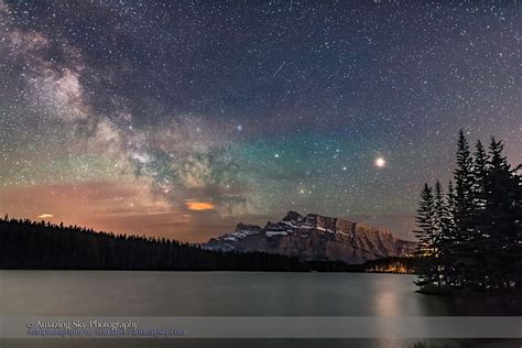 Mars And The Milky Way Over Mt Rundle Milky Way Astrophotography
