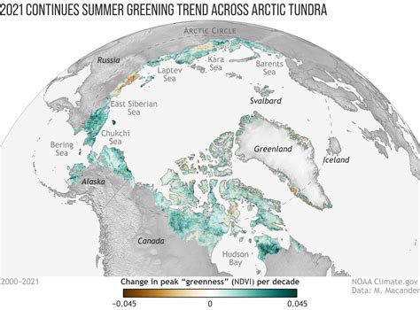 2021 Arctic Report Card Strong Greening Trend Continues Across Arctic