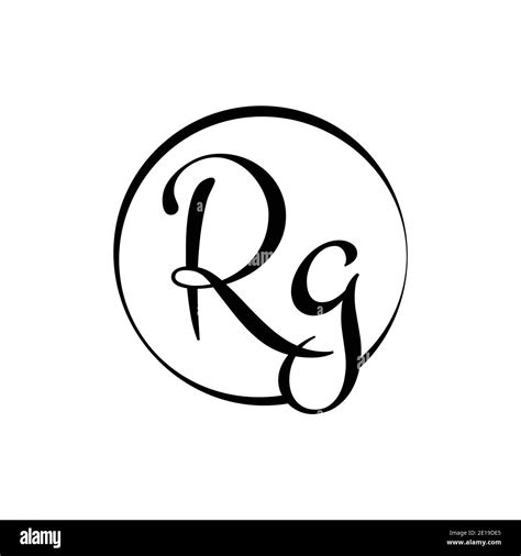 Initial Rg Letter Logo Design Vector Template Abstract Script Letter