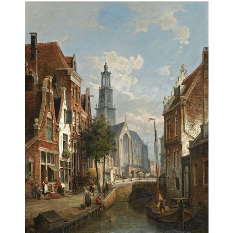 Pieter Cornelis Dommershuijzen 1834 1908 Dutch Figures In The Streets