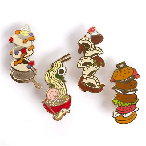 Long Food Pins Shattered Earth Enamel Pin Collection Cute Pins