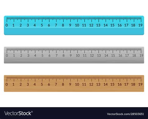 Ruler School Flat Centimeter Scale Inch Rule Vector Image
