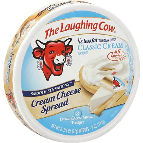 the laughing cow smooth sensations cream cheese spread classic cream flavored wedges dairy