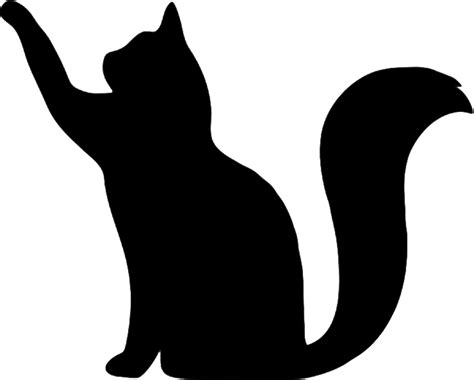 Black Cat Stencil Silhouette Image Cat Png Download 740594 Free