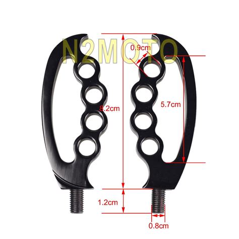 1 Pair Black Mini Toe Footpeg Aluminum Shifter Peg Universal For