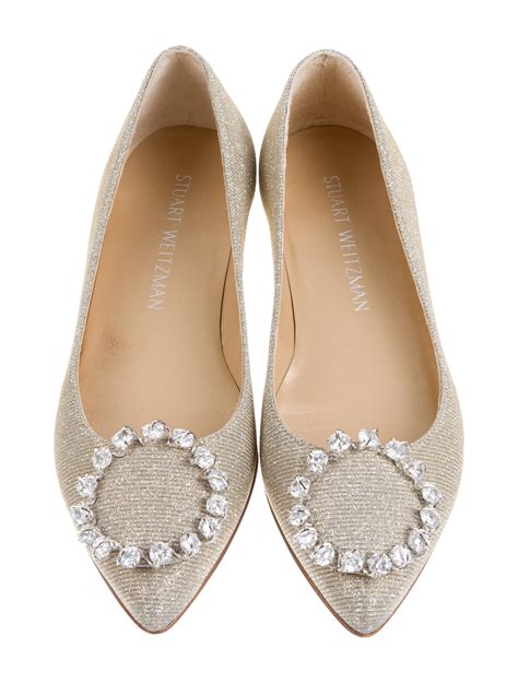 Stuart Weitzman Glitter Embellished Flats Shoes Wsu33026 The Realreal