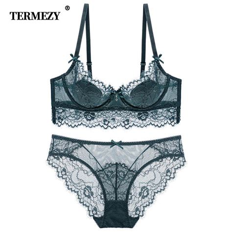 Termezy New Lace Lingerie Women Sexy Bra Set Push Up Bras Underwear Set