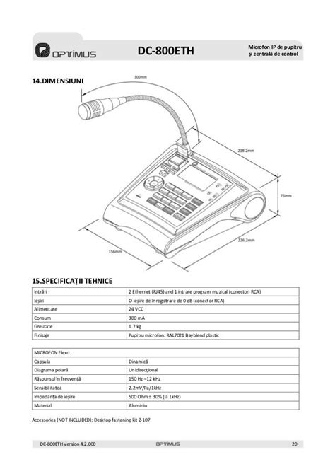 Manual De Utiizare Microfon Optimus Dc 800eth Romana