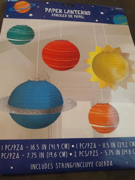 Outer Space Paper Lanterns Space Theme Party Hanging Decorations