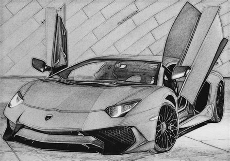 Drawing Lamborghini Aventador Lp750 4 Sv Sketch Cool Car Drawings