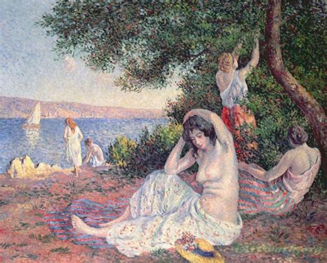 Maximilien Luce Women Bathing Painting Iartwork Org